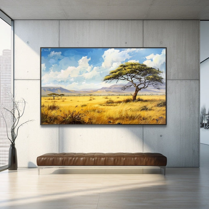 Peinture de la Savane, art mural décoration nature