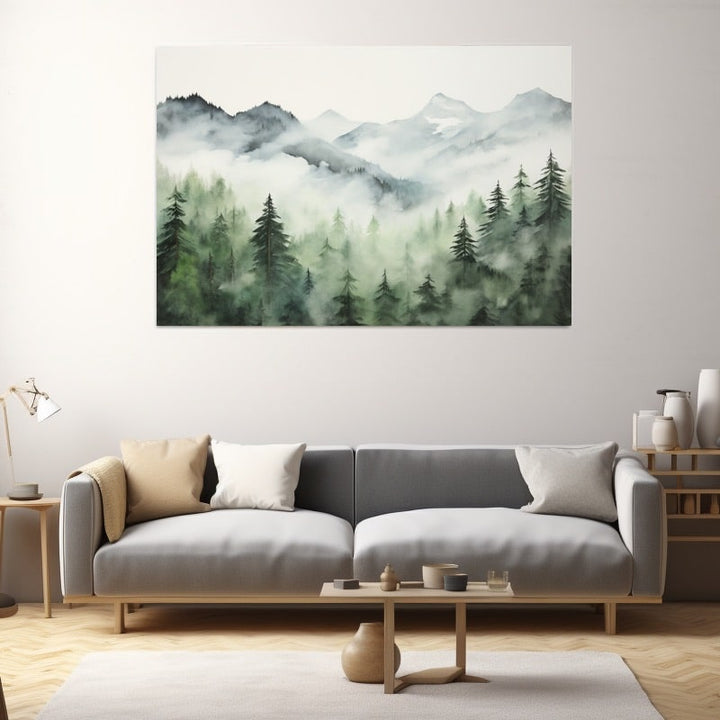 Peinture de Montagne, art mural décoration nature