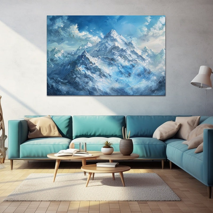 Peinture Alpine Abstraite, art mural décoration nature