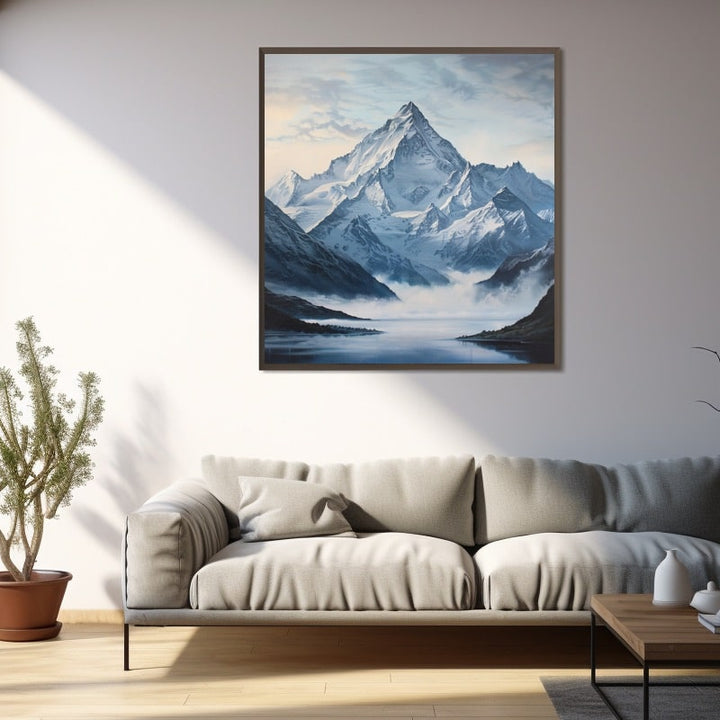 Peinture de Montagne et D'Eau, art mural décoration nature