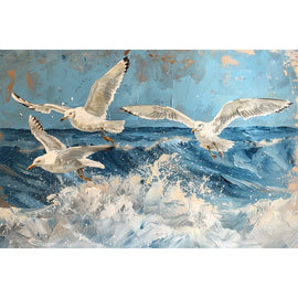 Peinture de Mouette, art mural décoration nature, vue 2