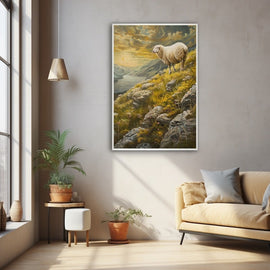 Peinture de Mouton, art mural décoration nature