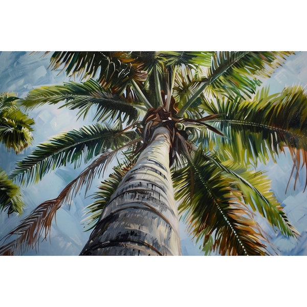 Peinture Palmier Contemporain, art mural décoration nature