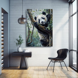 Peinture Jeune Panda en Forêt, art mural décoration nature