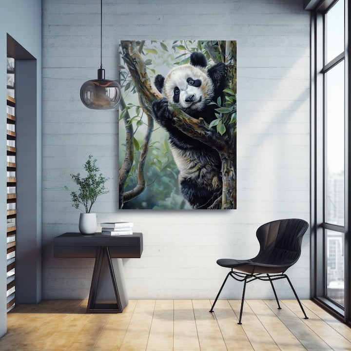 Peinture Jeune Panda en Forêt, art mural décoration nature