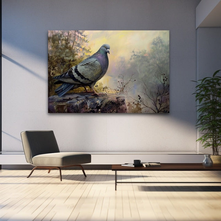 Peinture de Pigeon, art mural décoration nature