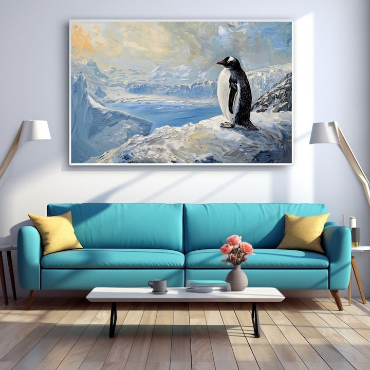 Peinture de Pingouin, art mural décoration nature