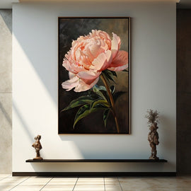 Peinture de Pivoine sur Toile, art mural décoration nature