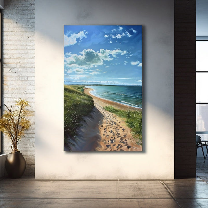 Peinture Sentier entre les Dunes, art mural décoration nature