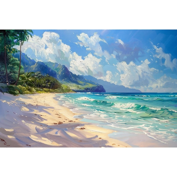 Peinture de Plage de Sable, art mural décoration nature