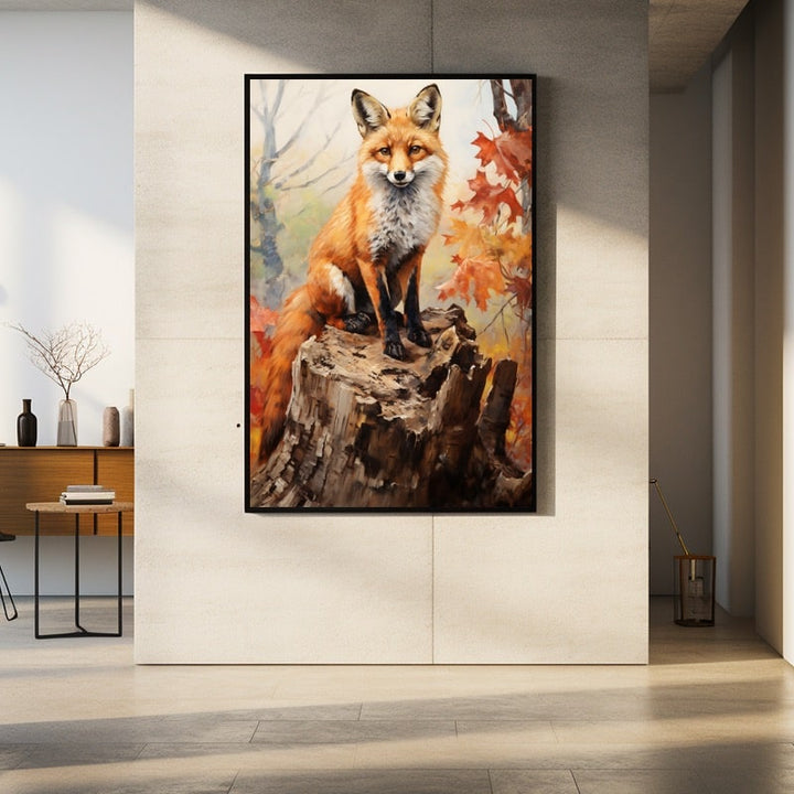 Peinture de Renard, art mural décoration nature