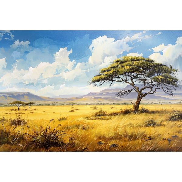 Peinture de la Savane, art mural décoration nature, vue 2