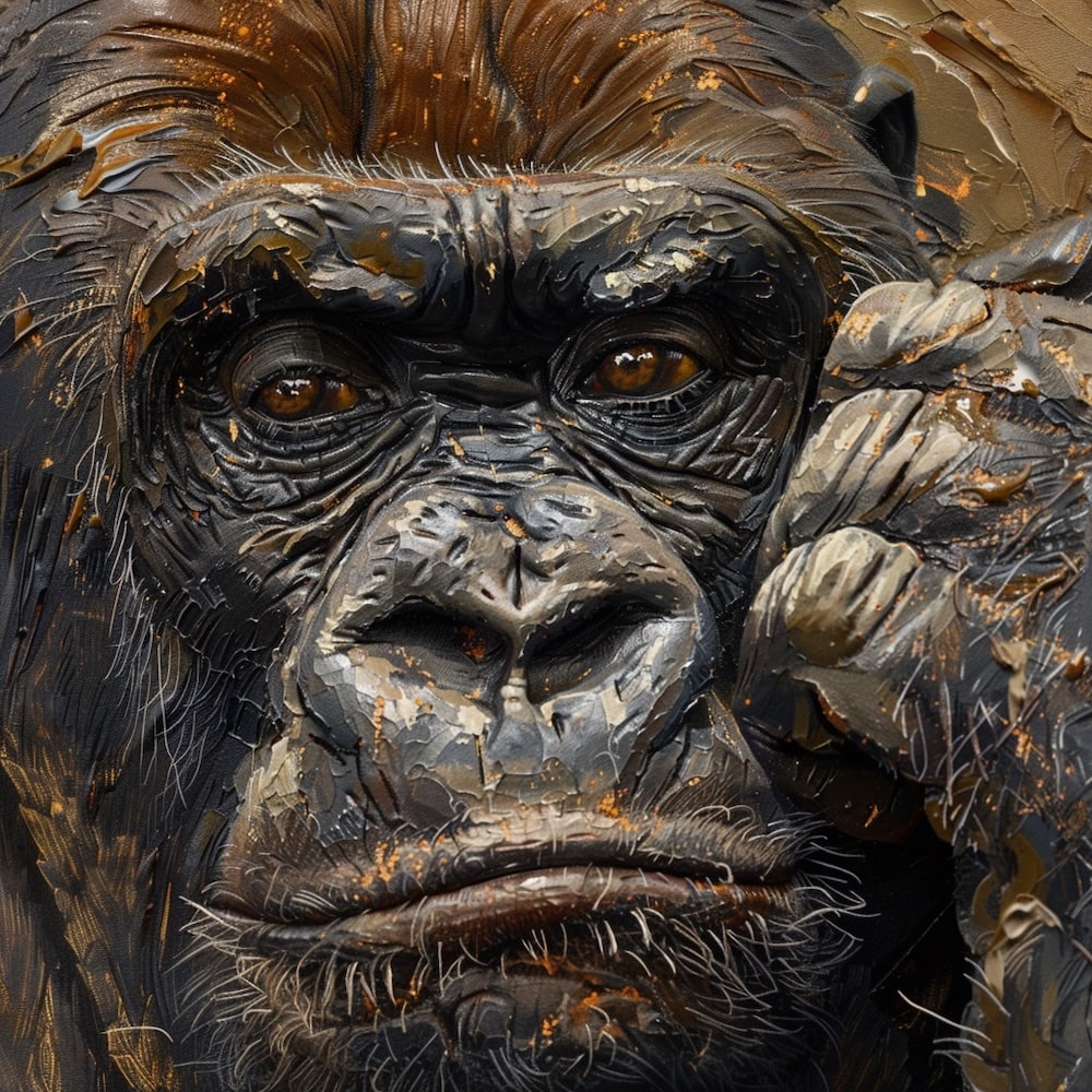 Peinture De Tête De Gorille
