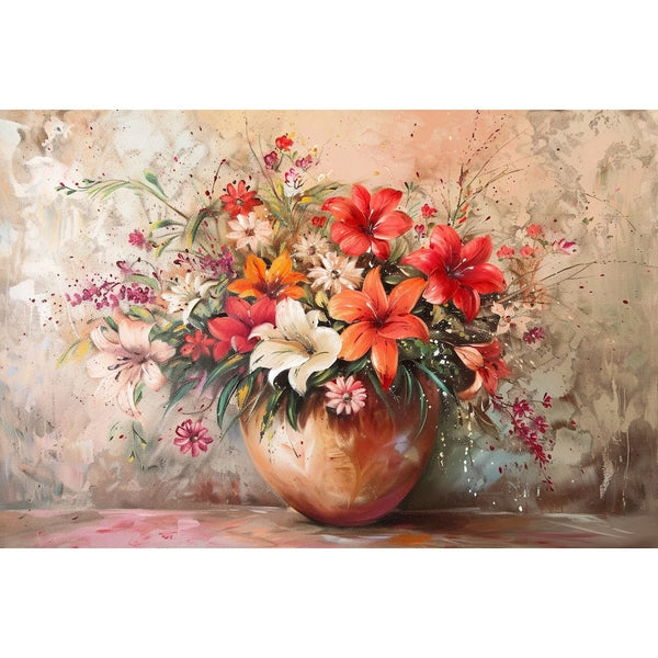 Peinture Des Fleurs Dans Un Vase