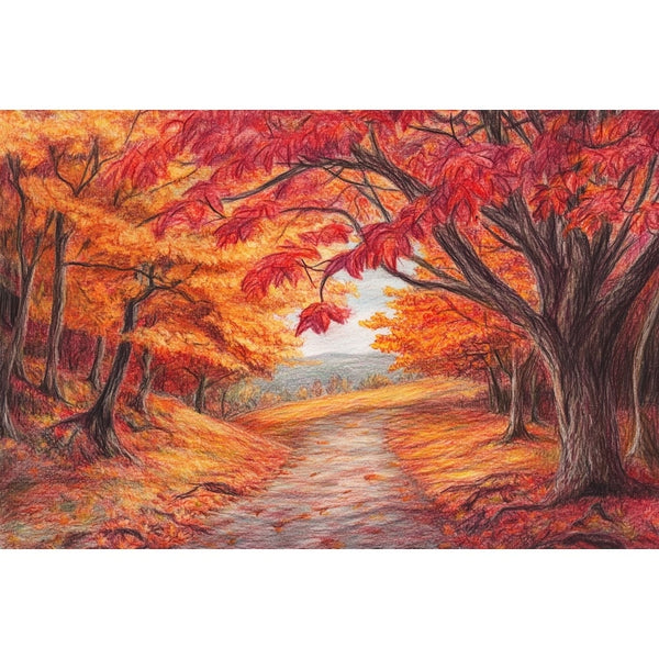 Dessin Peinture Automne, art mural décoration nature