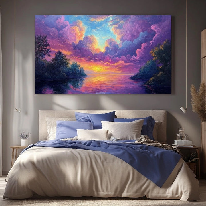 Peinture Dessin Nuage, art mural décoration nature