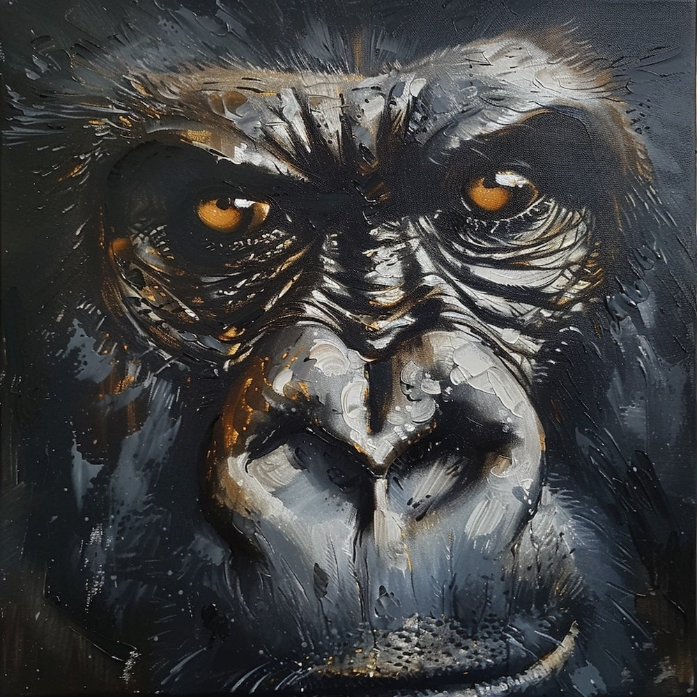 Peinture Portrait de Gorille, art mural décoration nature