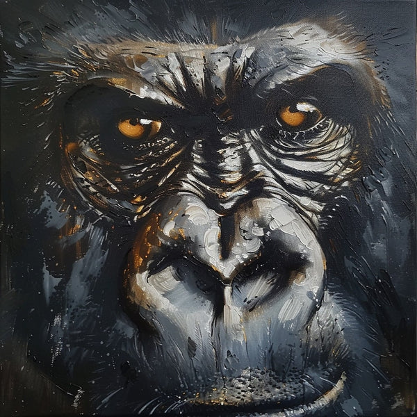 Peinture Portrait de Gorille, art mural décoration nature
