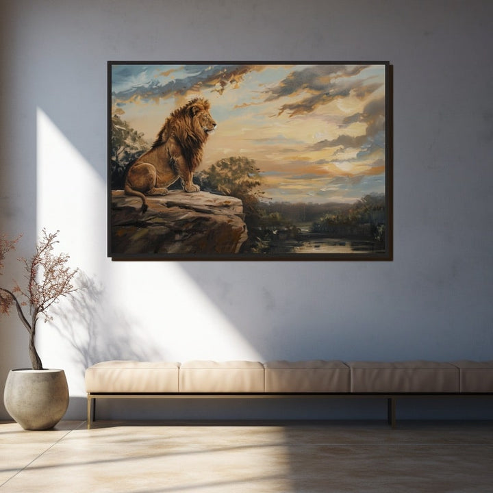 Peinture du Roi Lion, art mural décoration nature