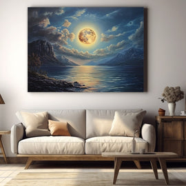 Peinture Éclipse Solaire, art mural décoration nature