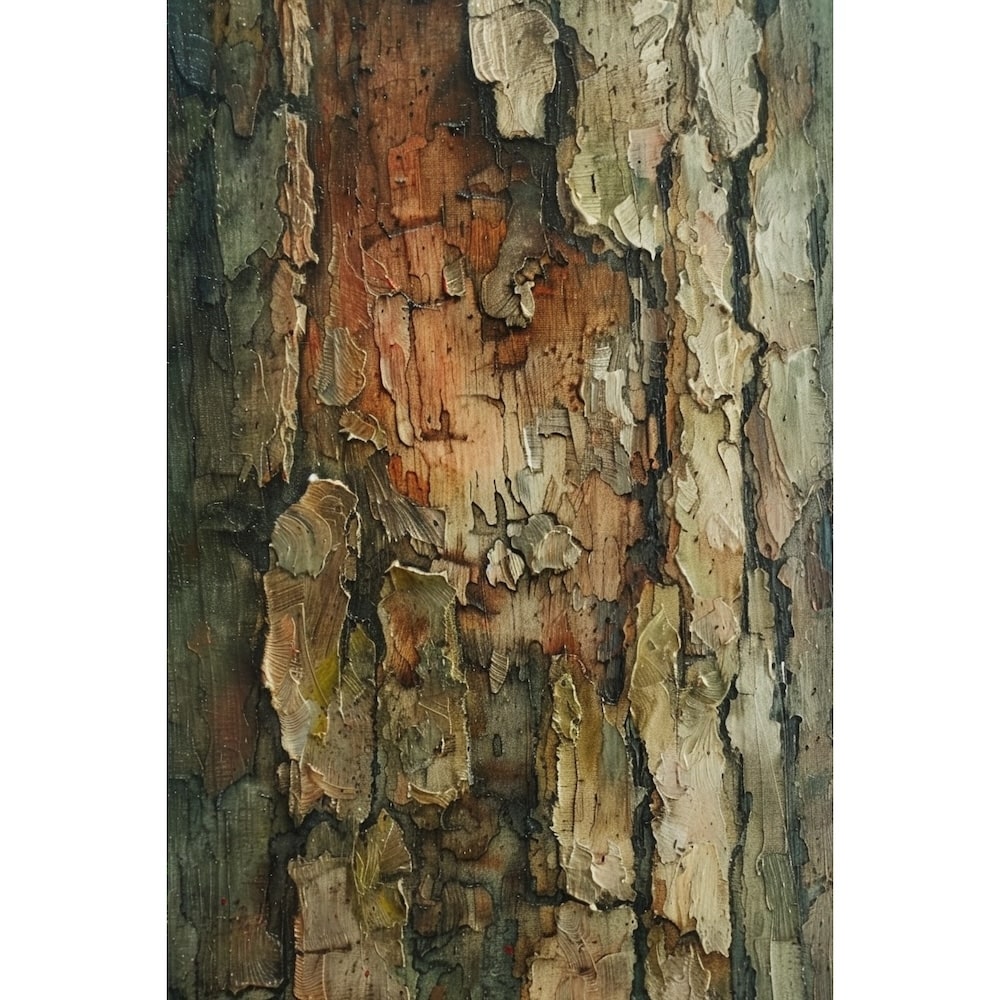 Peinture Écorce D'Arbre, art mural décoration nature