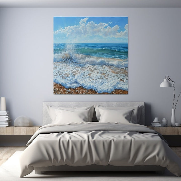 Peinture Ecume de Mer, art mural décoration nature