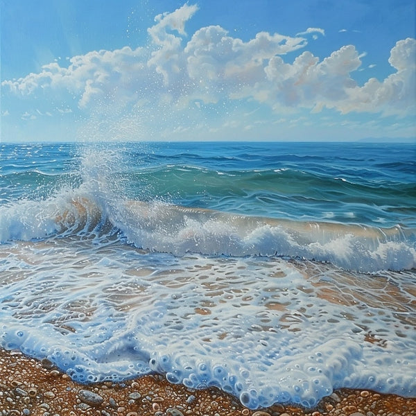 Peinture Ecume de Mer, art mural décoration nature