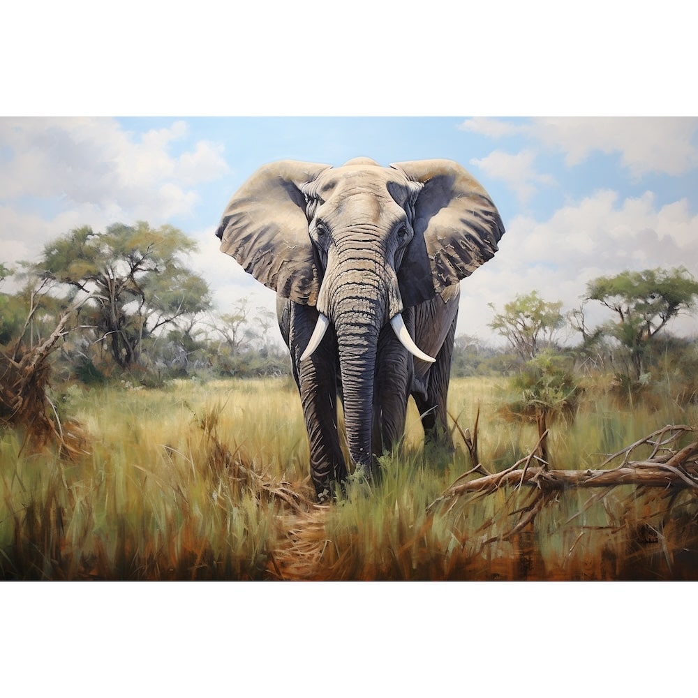 Tableau Peinture Éléphant Couleur, art mural décoration nature