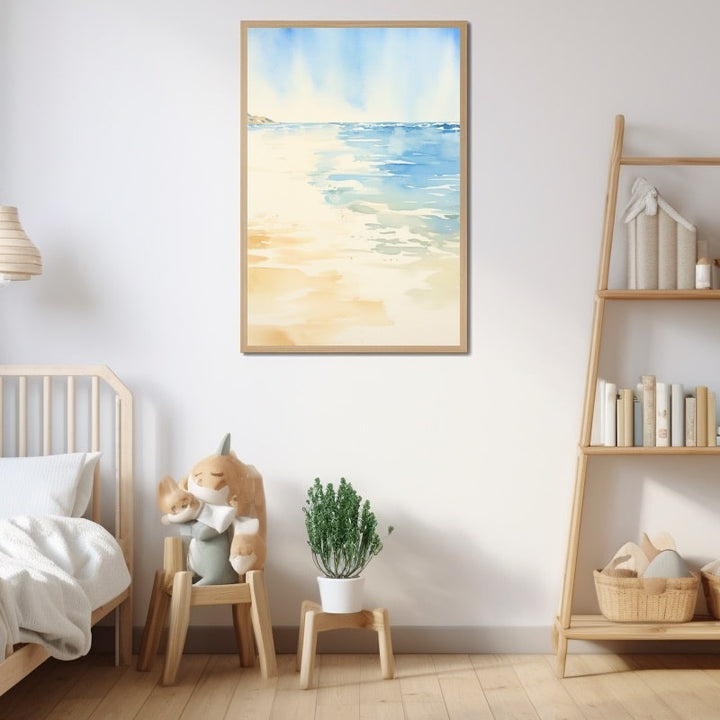 Peinture Enfant Plage, art mural décoration nature