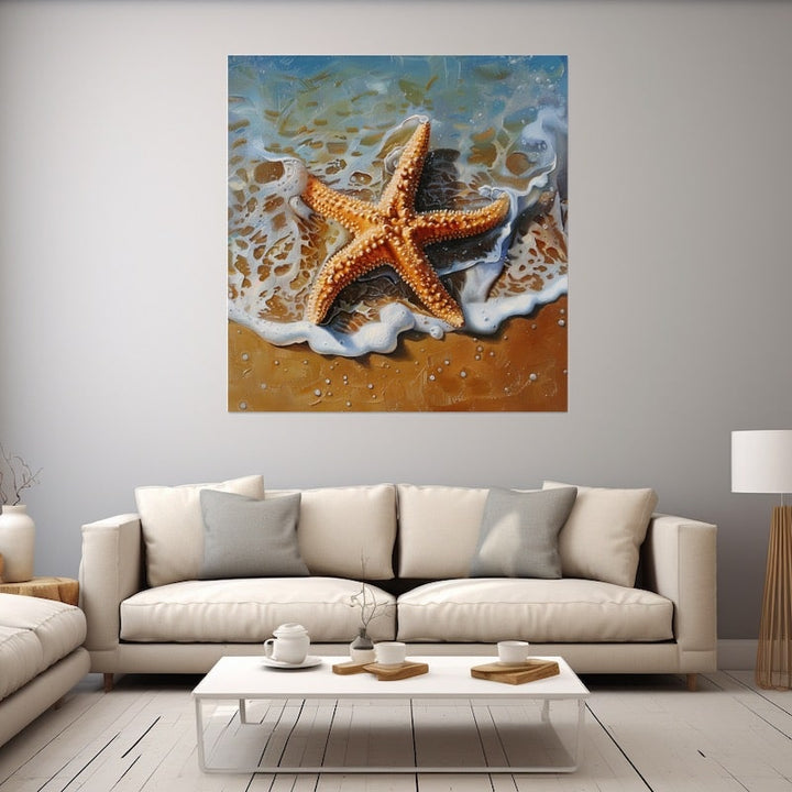 Peinture Etoile de Mer, art mural décoration nature