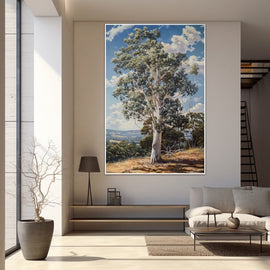 Peinture Eucalyptus, art mural décoration nature