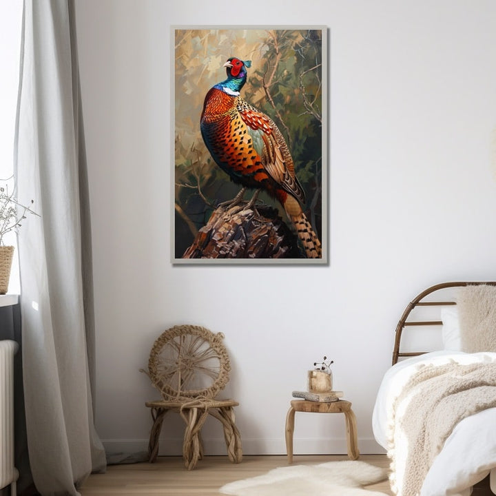 Peinture Faisan, art mural décoration nature
