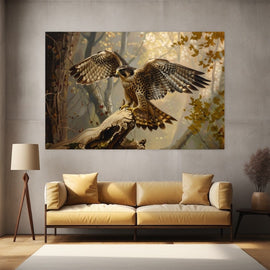 Peinture Faucon, art mural décoration nature