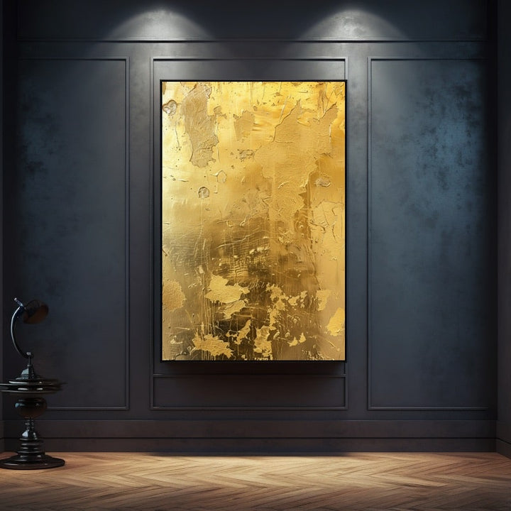 Peinture Feuille d'Or, art mural décoration nature