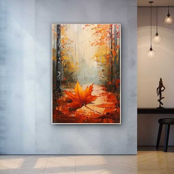Peinture Feuilles D'Automne, art mural décoration nature