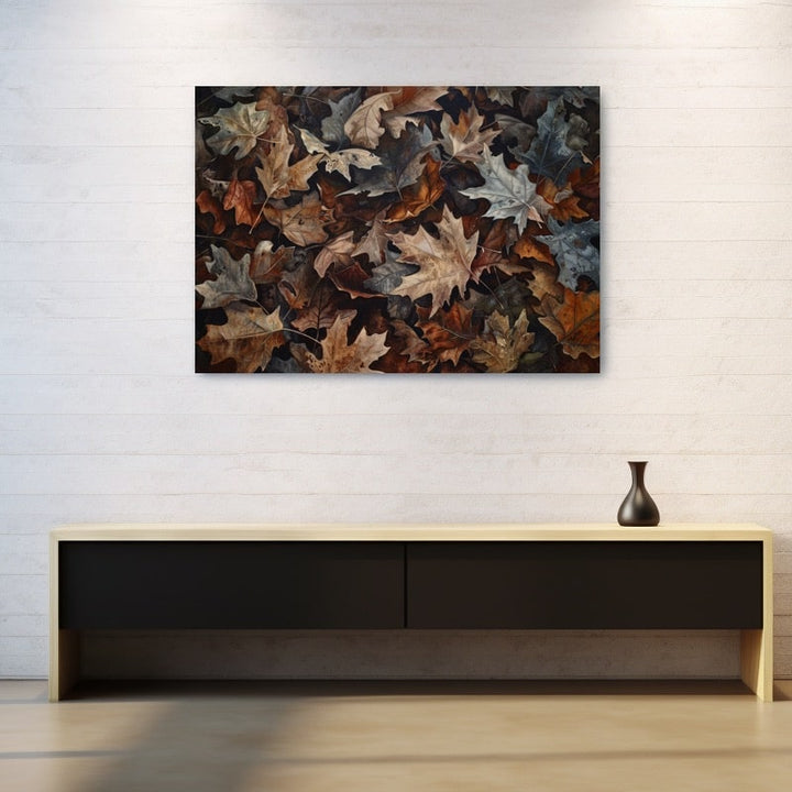Peinture Feuilles Mortes, art mural décoration nature