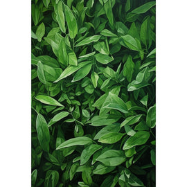 Tableau Peinture Feuilles Vertes Fines, art mural décoration nature
