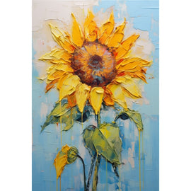 Peinture Fleur de Tournesol, art mural décoration nature
