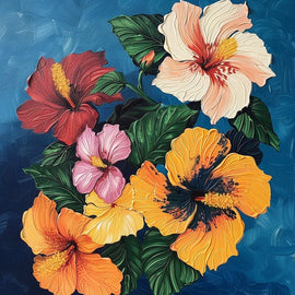Peinture de Fleurs Exotiques, art mural décoration nature
