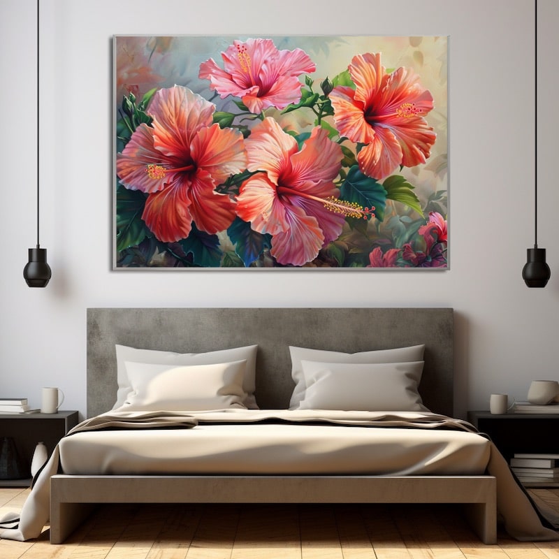 Peinture Fleurs Hibiscus