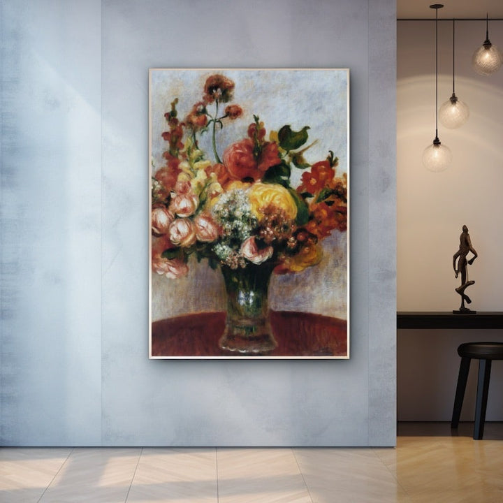 Peinture Fleurs Renoir, art mural décoration nature