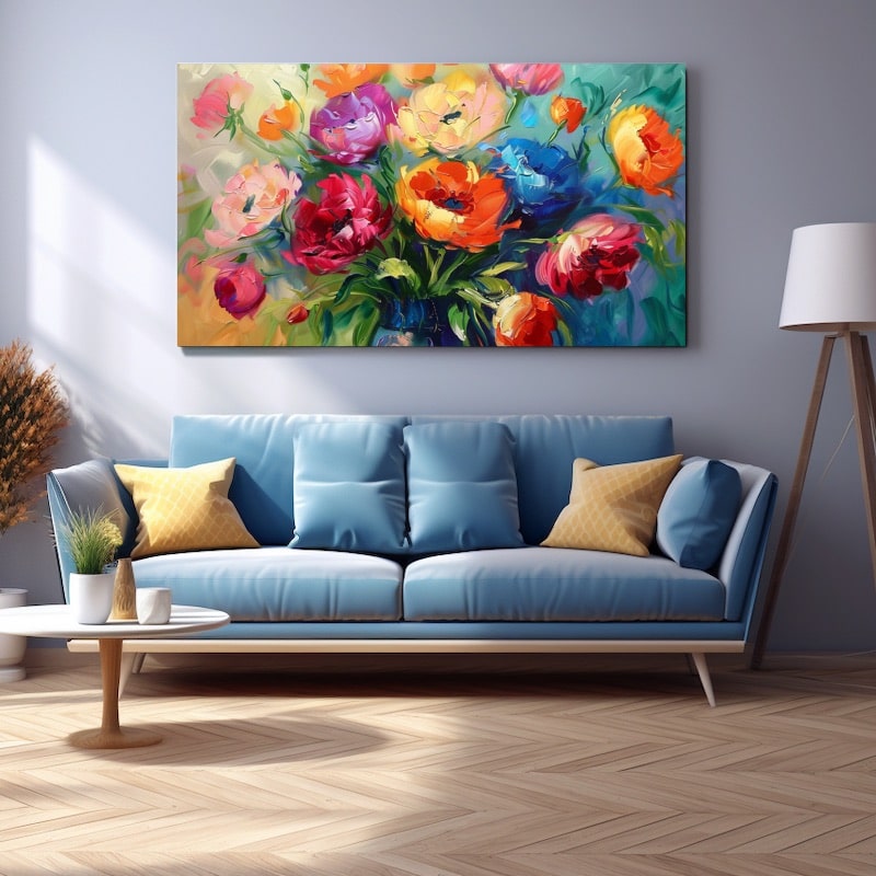 Peinture Fleurs Sur Toile