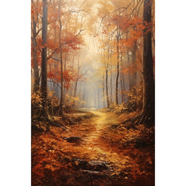 Tableau Peinture Forêt Automne, art mural décoration nature