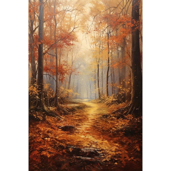 Tableau Peinture Forêt Automne, art mural décoration nature