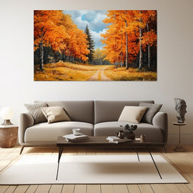 Peinture Forêt d'Automne, art mural décoration nature