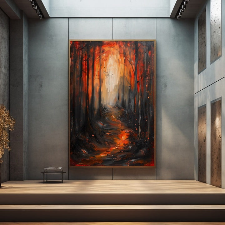 Peinture Forêt Moderne, art mural décoration nature