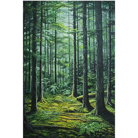 Peinture Forêt de Sapin, art mural décoration nature