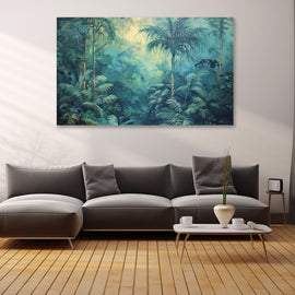 Peinture Forêt Tropicale, art mural décoration nature