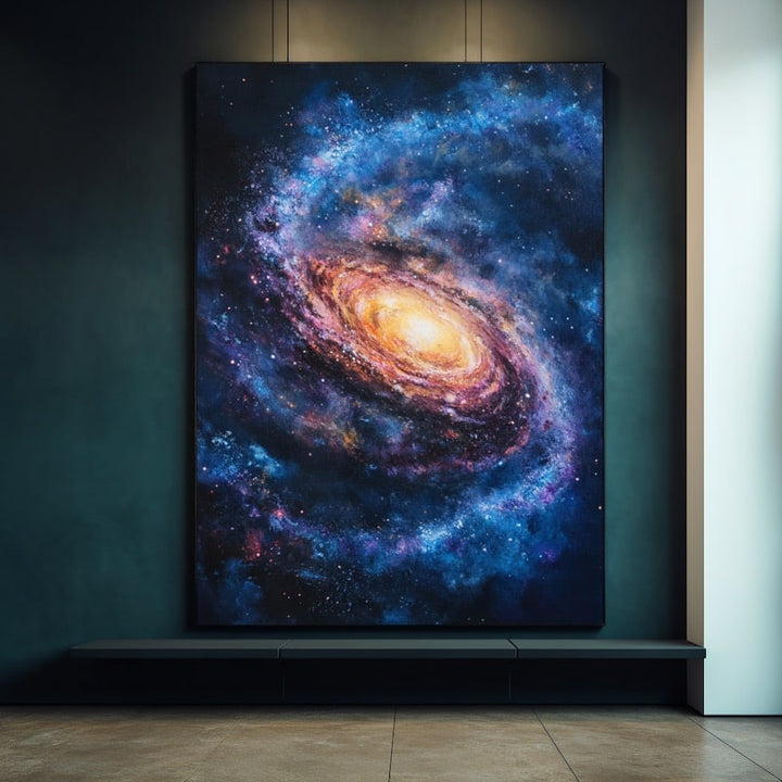 Peinture Galaxie Spirale Oblique, art mural décoration nature