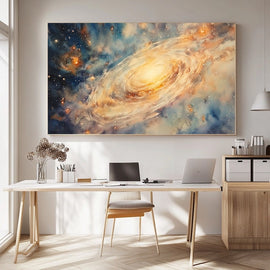 Peinture Galaxie Aquarelle, art mural décoration nature